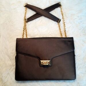 Koret Vintage Dark Green and Gold Clutch Purse Handbag